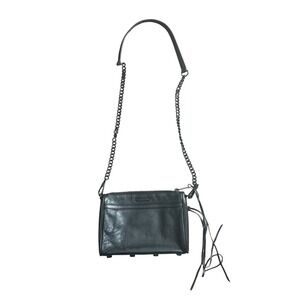 Rebecca Minkoff Black Leather Regan Crossbody Bag Chain Strap Studded